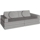 Tectake tectake® Spielsofa, 8-teilig, flexible Anordnung, Leinenbezüge, abnehmbar und waschbar, stapelbar
