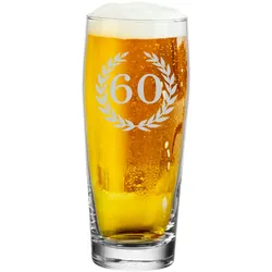 Luxentu Willi Becher Bierglas Helles-Glas 0,5 Liter mit Eichung - 60. Jubiläum