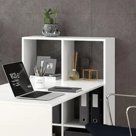 Vicco Schreibtisch Gael, Weiß, Computertisch mit Ablage Regal Raumteiler Bürotisch