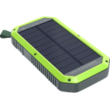 XLayer RealPower PB-10000 Solar Powerbank 10000 mAh Kabelloses Aufladen Schwarz,