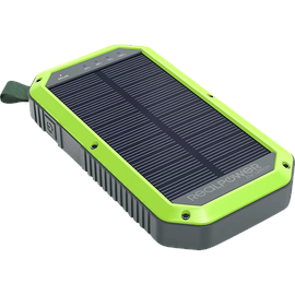 XLayer RealPower PB-10000 Solar Powerbank 10000 mAh Kabelloses Aufladen Schwarz,