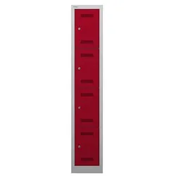 BISLEY Schließfachschrank MonoBloc ML03S4 lichtgrau, kardinalrot ML03S4506, 4 Schließfächer 32,2 x 50,0 x 170,0 cm