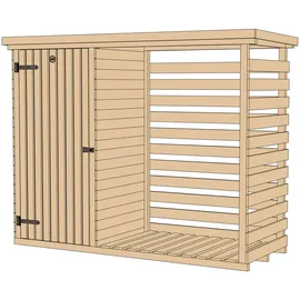 Weka Kaminholzregal 663 Holz 254 x 96 x 193 cm 2,7m3 beige