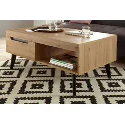 Couchtisch "Ronson" in Artisan Eiche und schwarz Beistelltisch skandinavisch 107 x 67 cm