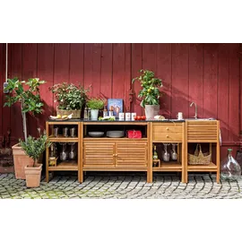 Dehner Outdoor-Küche Schrank, Southampton ca. B100/H90/T50 cm, Hellbraun