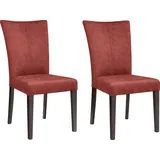 4-Fußstuhl HOME AFFAIRE "Aspen", rot (rostrot, wenge), B:46cm H:94,5cm T:59cm, Polyester, Stühle, Beine aus massiver Buche, wengefarben lackiert