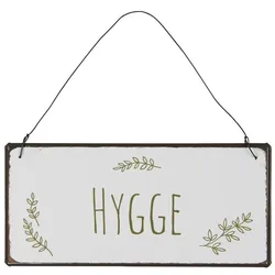 IB Laursen Metallschild Hygge, grüne Schrift, 15 x 7 cm
