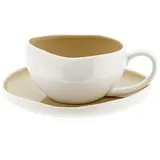 Almina Wave Cream Kaffeeservice 12-tlg. beige/weiß