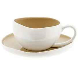 Almina Wave Cream Kaffeeservice 12-tlg. beige/weiß