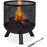 Relaxdays Feuerkorb Ø 44 cm Schwarz