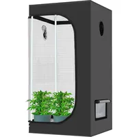 VIEWALL Growzelt 60x60x120cm Schwarz,Grow Zelt für Pflanzen,Anzuchtbox,Zuchtzelt,Gewächshaus Box,Growschrank Klein für Blumen Gemüse Kräuter Tomaten Geeignet für Den Innen und Außenbereich