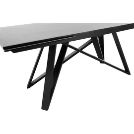 Stolkom Esstisch Anthrazit, schwarz, Metall, Glas, Keramik, rechteckig, eckig, 95x75x180 cm, ausziehbar, Esszimmer, Tische, Esstische, Glastische