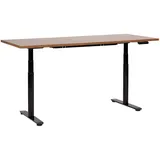 Beliani Schreibtisch, Dunkelbraun, Schwarz, Holz, 180x67x72 cm, Arbeitszimmer, Schreibtische, Bürotische