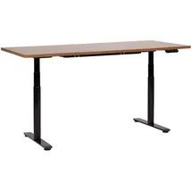 Beliani Schreibtisch, Dunkelbraun, Schwarz, Holz, 180x67x72 cm, Arbeitszimmer, Schreibtische, Bürotische