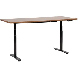 Beliani Schreibtisch, Dunkelbraun, Schwarz, Holz, 180x67x72 cm, Arbeitszimmer, Schreibtische, Bürotische