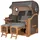 Mr. Deko Strandkorb Komplettset - bene living - Ammersee Grande XL Teak - PE grau - Modell 570 - inkl. Liftersystem