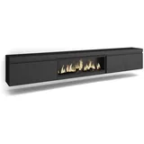 SKRAUT HOME Tv-Schrank, Schwarz, Holzwerkstoff, Rechteckig, 35x45x288 cm, Wohnzimmer, Wohnwände, Lowboards, Lowboards stehend