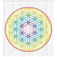 ABAKUHAUS Duschvorhang Leuchtende Blume des Lebens 175 x 180