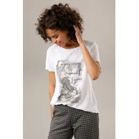 Aniston CASUAL Shirtbluse, mit Glitzersteinchen verzierter Frontdruck, Gr. 36,