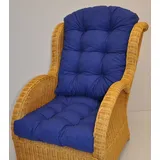 Premium Qualität - Polster/Kissen/Ersatzpolster für Rattan Ohrensessel/Rattansessel, Color Blue Marino (dunkelblau)