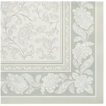 Papstar 50 Servietten "ROYAL Collection" 1/4-Falz 40 cm x 40 cm jadegrün `Ornaments`