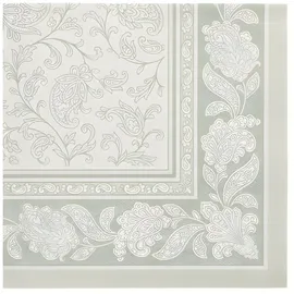 Papstar 50 Servietten "ROYAL Collection" 1/4-Falz 40 cm x 40 cm jadegrün `Ornaments`