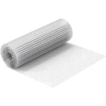 Wiltec Maschendrahtzaun 1 m x 25 m, 0,7 mm Drahtstärke 12x12 mm Maschengröße, Volierendraht 4-Eck aus Stahl verzinkt, Drahtgitter, Vogeldraht