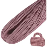 LEREATI Polyester Garn, Makramee Garn 3mm x 200m Polyester-Seil Polypropylen-Kordel Makramee Schnur Geflochten für Handtasche, Häkeltasche, Strickwaren, Wohndekorationen (Fleischrosa)