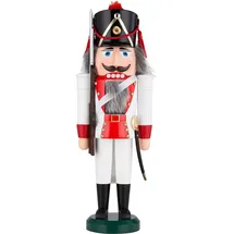 Seiffener Volkskunst Nussknacker Grenadier 39 cm rot