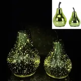 online fuchs 2 Birnen aus Glas mit LED-Beleuchtung und Timerfunktion - Dauerleuchten oder Funkeleffekt wählbar - als Deko für Garten, Terrasse, Balkon oder im Wohnbereich - Sommer, Herbst