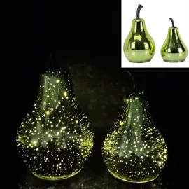 online fuchs 2 Birnen aus Glas mit LED-Beleuchtung und Timerfunktion - Dauerleuchten oder Funkeleffekt wählbar - als Deko für Garten, Terrasse, Balkon oder im Wohnbereich - Sommer, Herbst