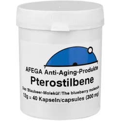 12 g Pterostilbene-Pulver (das 'Blaubeer-Molekül'); 40 Kapseln zu je 300 mg