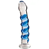 Icicles Glasdildo „No. 5“, 18,5 cm, mit Stimulationsspirale, transparent