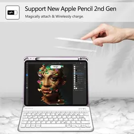 Fintie Tastatur Hülle für iPad Air 11 Zoll M3/M2 (2025/2024), iPad Air 5/4 Generation 10,9" (2022/2020) Schwarz