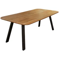 LC Home Esstisch 175x90cm Akazie Metallgestell Holztisch Akazienholz Massivholz Industrial Design