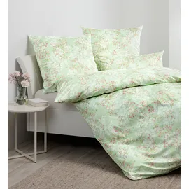 JANINE Carmen S 55127 07 floral Grün/Rosa 135 x 200 cm + 80 x 80 cm