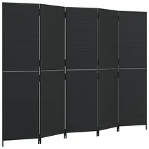 vidaXL Paravent 5 Tlg Schwarz Poly Rattan 365348