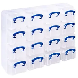 Really Useful Box Aufbewahrungsbox 37,5 x 12,5 x 31 cm 16-tlg. transparent