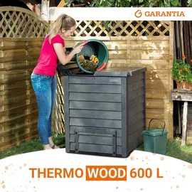 GARANTIA Komposter 600 L Kunststoff inkl. Bodengitter anthrazit-braun