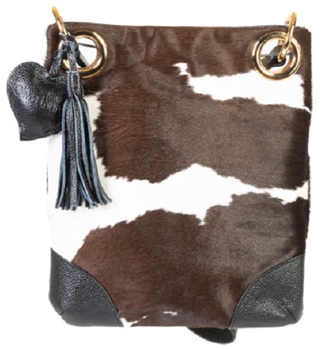 Olivia Lauren Cowhide Schultertasche Black