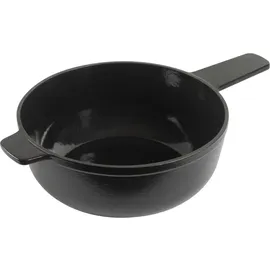 Kuhn Rikon Caquelon Käsefondue-Topf Gusseisen 3,2 Liter mit Gegengriff schwarz