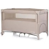 Chipolino Reisebett, Relax Leinen 2 Ebenen Tasche, Reißverschluss, Räder, faltbar beig beige Kunststoff, 60x120 cm, Babymöbel, Babybetten, Reisebetten