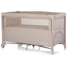 Chipolino Reisebett, Relax Leinen 2 Ebenen Tasche, Reißverschluss, Räder, faltbar beig beige Kunststoff, 60x120 cm, Babymöbel, Babybetten, Reisebetten