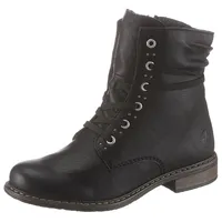 Rieker Damen Schnürstiefeletten 71218, Frauen Stiefeletten,halbstiefel,Kurzstiefel,uebergangsschuhe,uebergangsstiefel,schwarz (00),41 EU / 7.5 UK