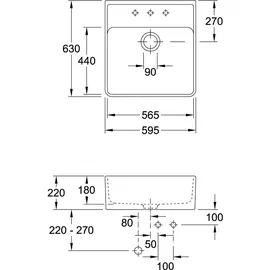 Villeroy & Boch Spülstein Einzelbecken snow white + Handbetätigung