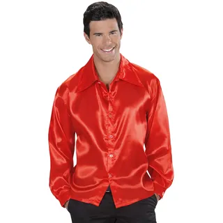 W WIDMANN MILANO Party Fashion - Discohemd 70er Jahre, Langarmhemd, Satinhemd, Fasching