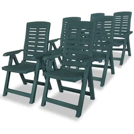 vidaXL Gartenstuhl 64,5 x 93,5 x 28,5 cm grün 6 St.