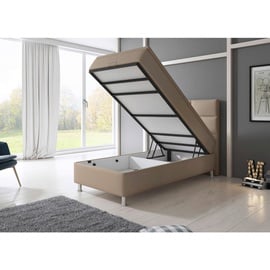 Inter Boxspringbett Miami mit Bettkasten 90x200 cm Kunstleder Muddy