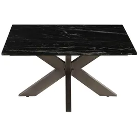 MASSIVMOEBEL24.DE Couchtisch quadratisch Schwarz Marmor 90 x 45 x 90 cm