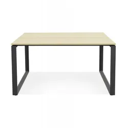 Quadratischer Schreibtisch aus Holz und Metall  Bürobank BAKUS SQUARE für 2 Personen  Besprechungstisch für 8 Personen  Kadima Design